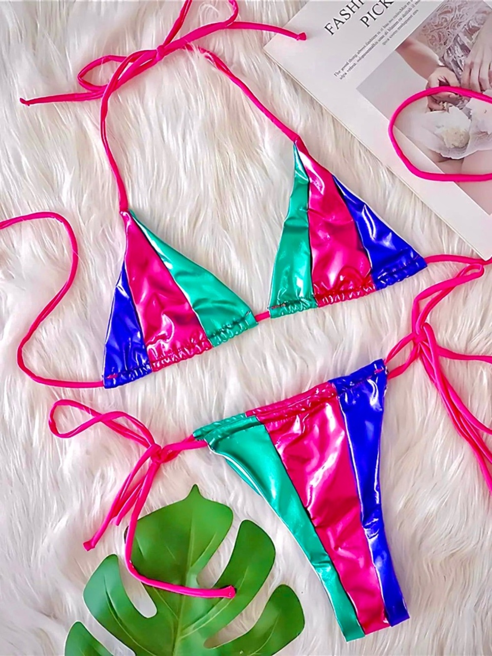 SBOVIA Sample Sale Multi-Color Metallic Micro Bikini Small